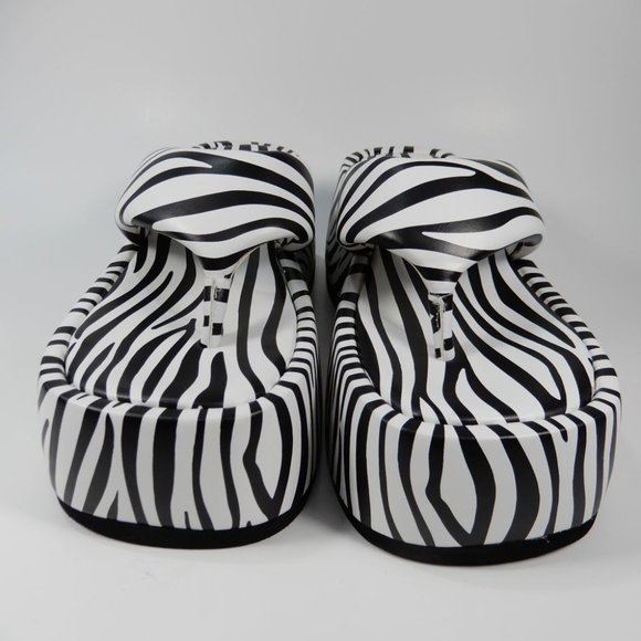 Jeffrey Campbell Crybaby Platform Thong SANDALS Size 5.5 Zebra Print NEW $125 - Picture 8 of 16